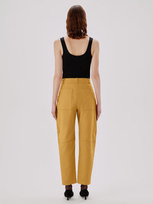 Another Tomorrow Curved Cargo Pant in Goldenrod – Cotton Women's Trousers