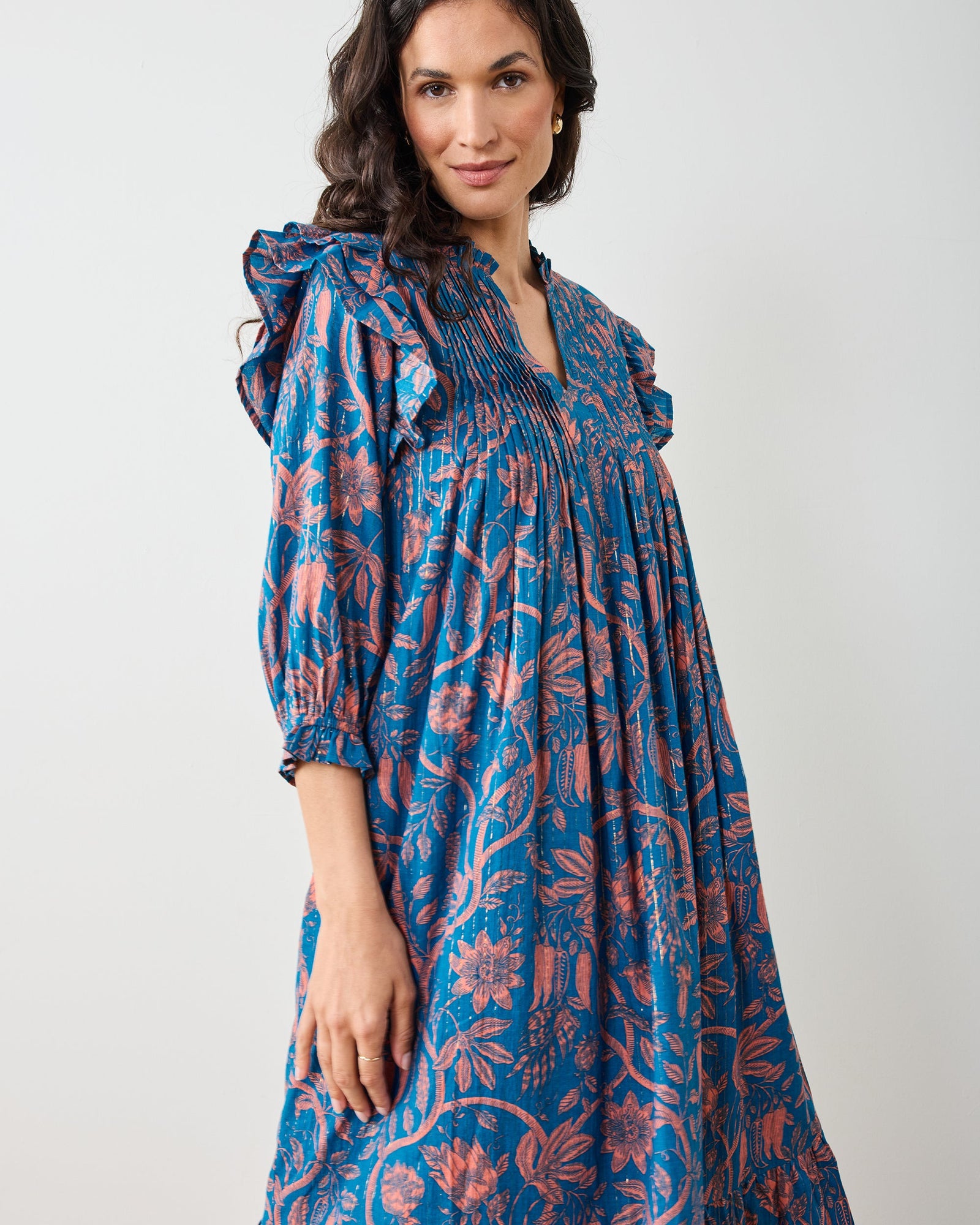 Etched Vine - Sawyer Dress - Turquoise Blush - Printfresh