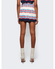 Casablanca | Women | Crochet Chevron A-line Skirt | Off-White x Navy