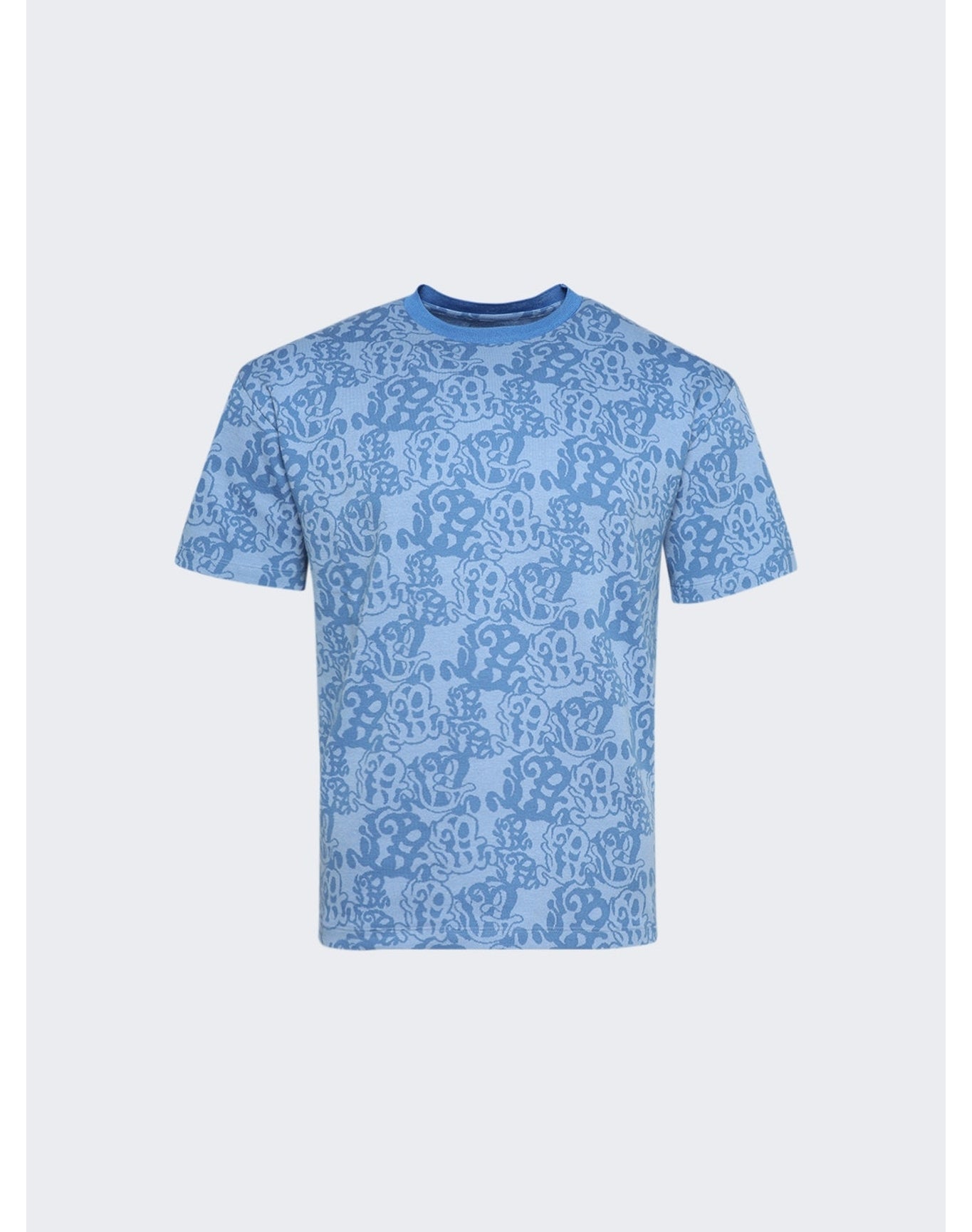 Casella Meyer | Men | Allover Monogram Tee | Blue