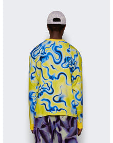Casella Meyer | Men | Allover Spirits Long Sleeve Tee | Yellow x Blue