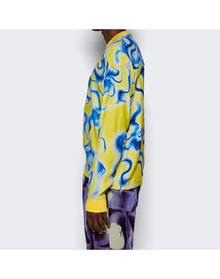 Casella Meyer | Men | Allover Spirits Long Sleeve Tee | Yellow x Blue