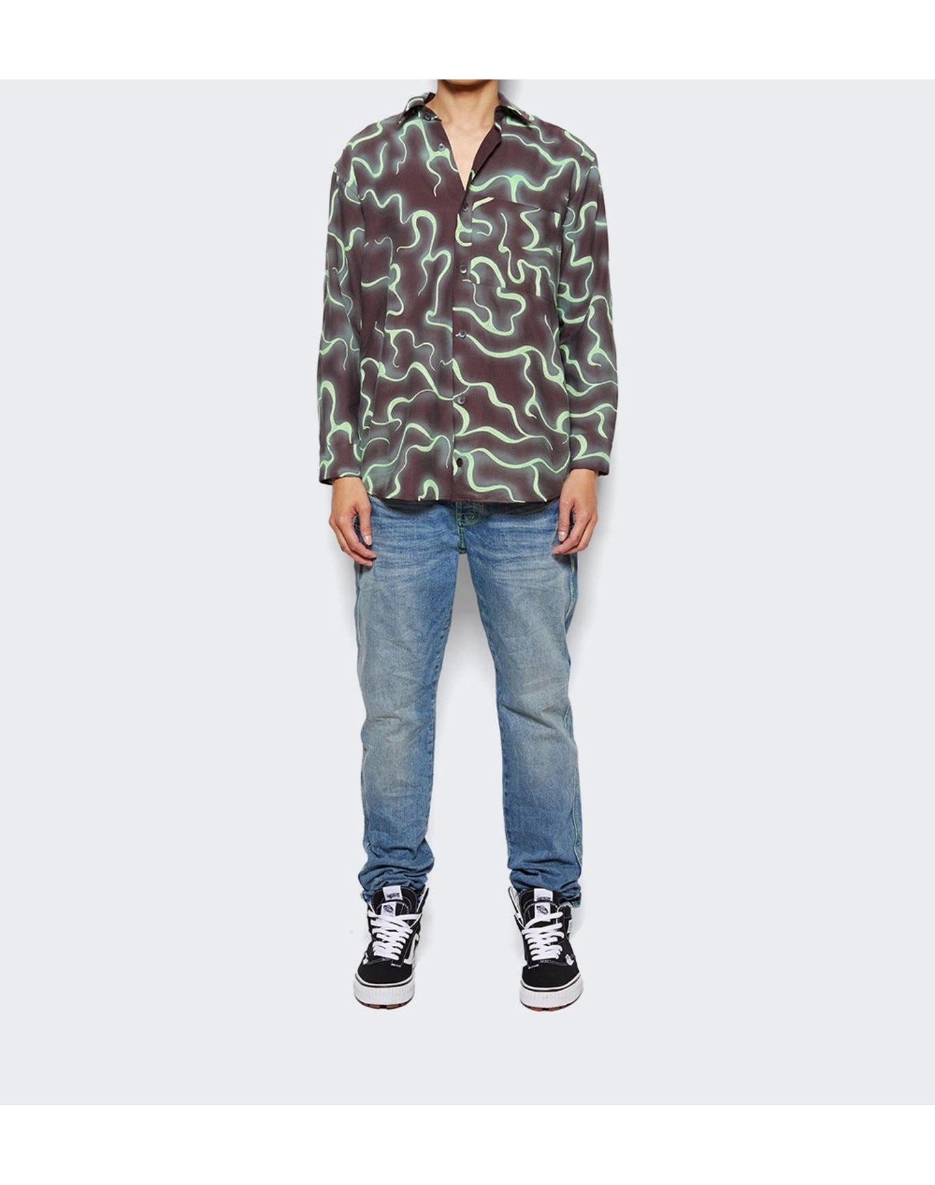 Casella Meyer | Men | Embroidered Jacquard Shirt | Brown x Lim