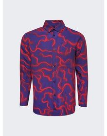 Casella Meyer | Men | Embroidered Jacquard Shirt | Purple x Red