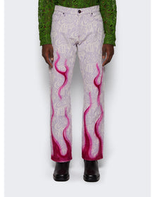 Casella Meyer | Men | Jacquard Flame Denim Pants | Pink