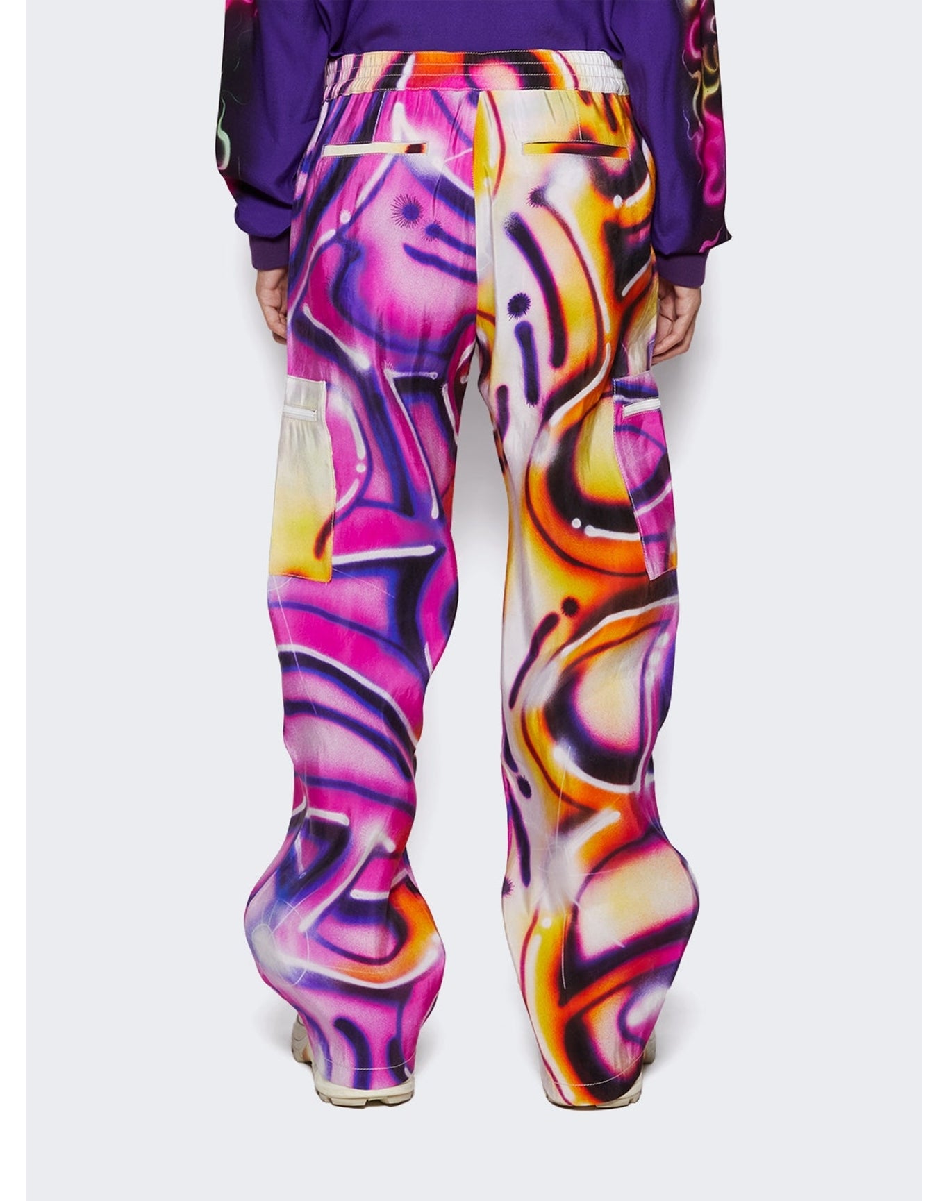 Casella Meyer | Men | Silk Cargo Pants | Purple