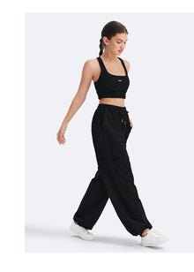 Casual Drawstring Waist Sweatpants | Black