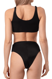 Celeste Hand - Beaded Embellished Bikini Top - Black - Self - Adore