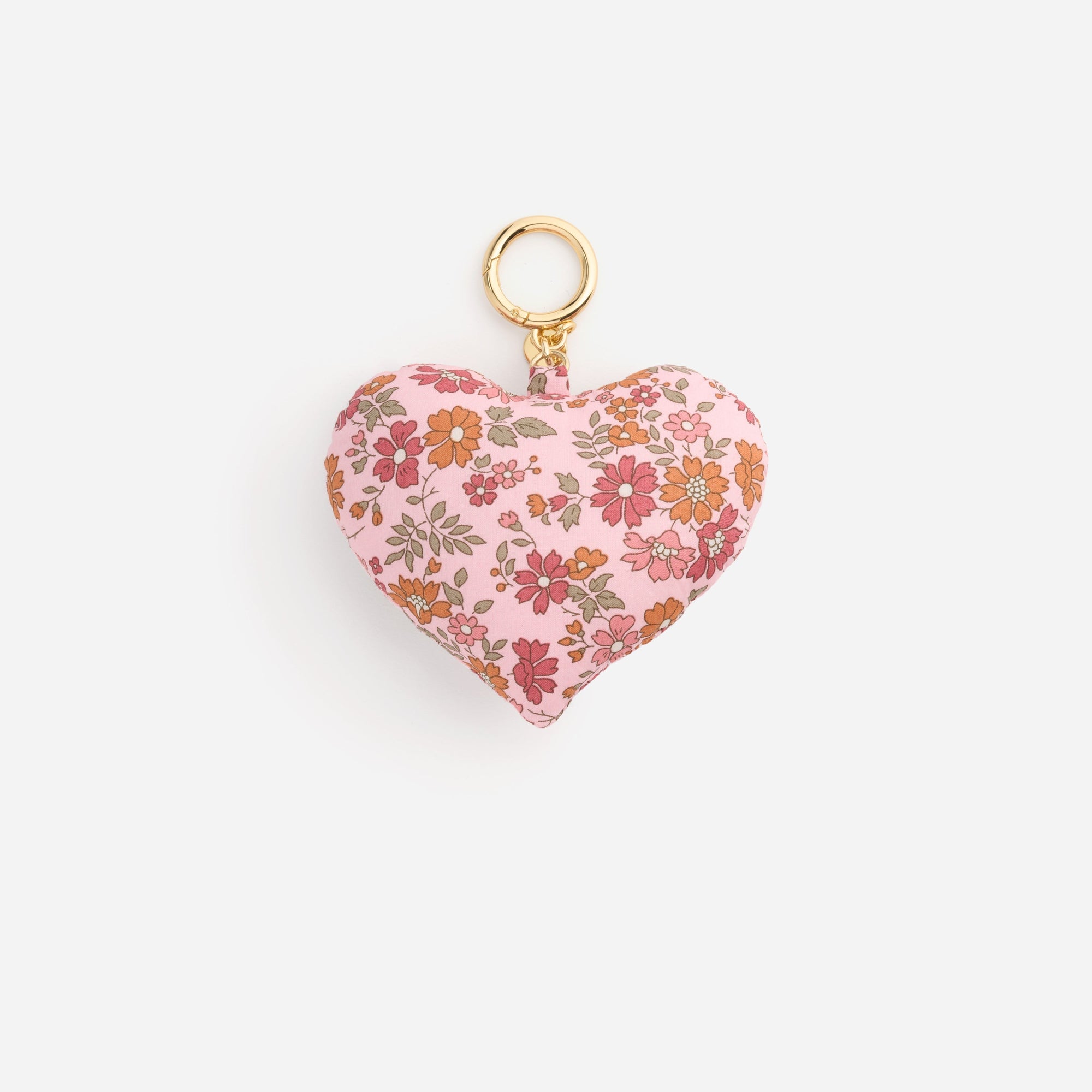 Puffy Heart Bag Charm Made with Liberty Fabric