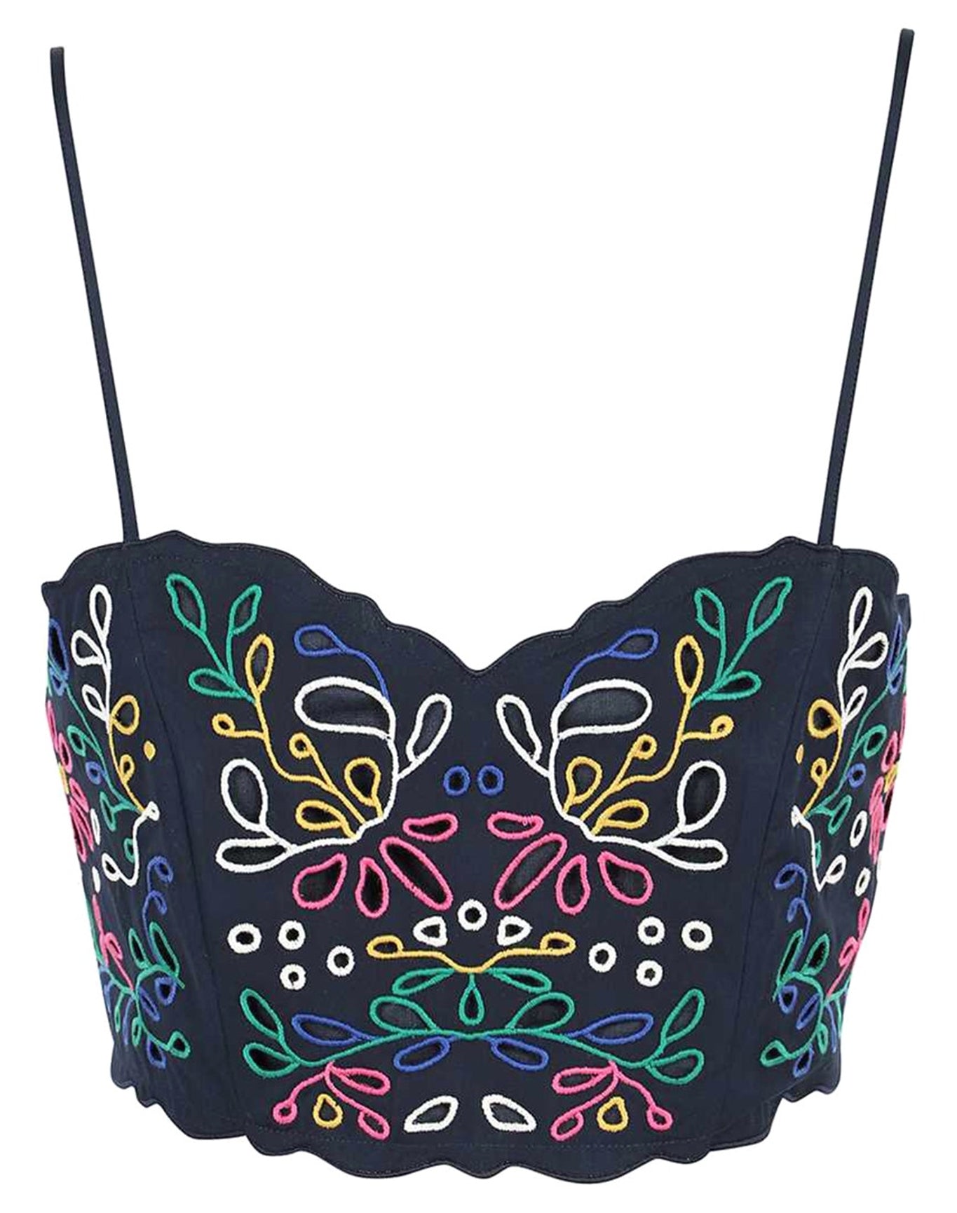 Chloé | Women | Embroidered Cropped Top | Multicolor