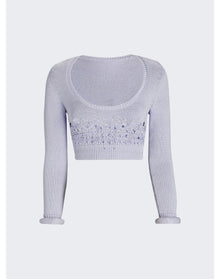 Christopher Esber | Women | Crochet Scoop Neck Long Sleeve Crop | Lilac