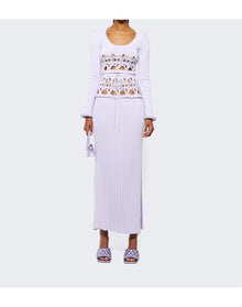Christopher Esber | Women | Crochet Scoop Neck Long Sleeve Crop | Lilac