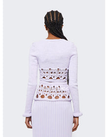 Christopher Esber | Women | Crochet Scoop Neck Long Sleeve Crop | Lilac