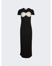 Christopher Esber | Women | Crystal Crochet Bra Tee Dress | Black