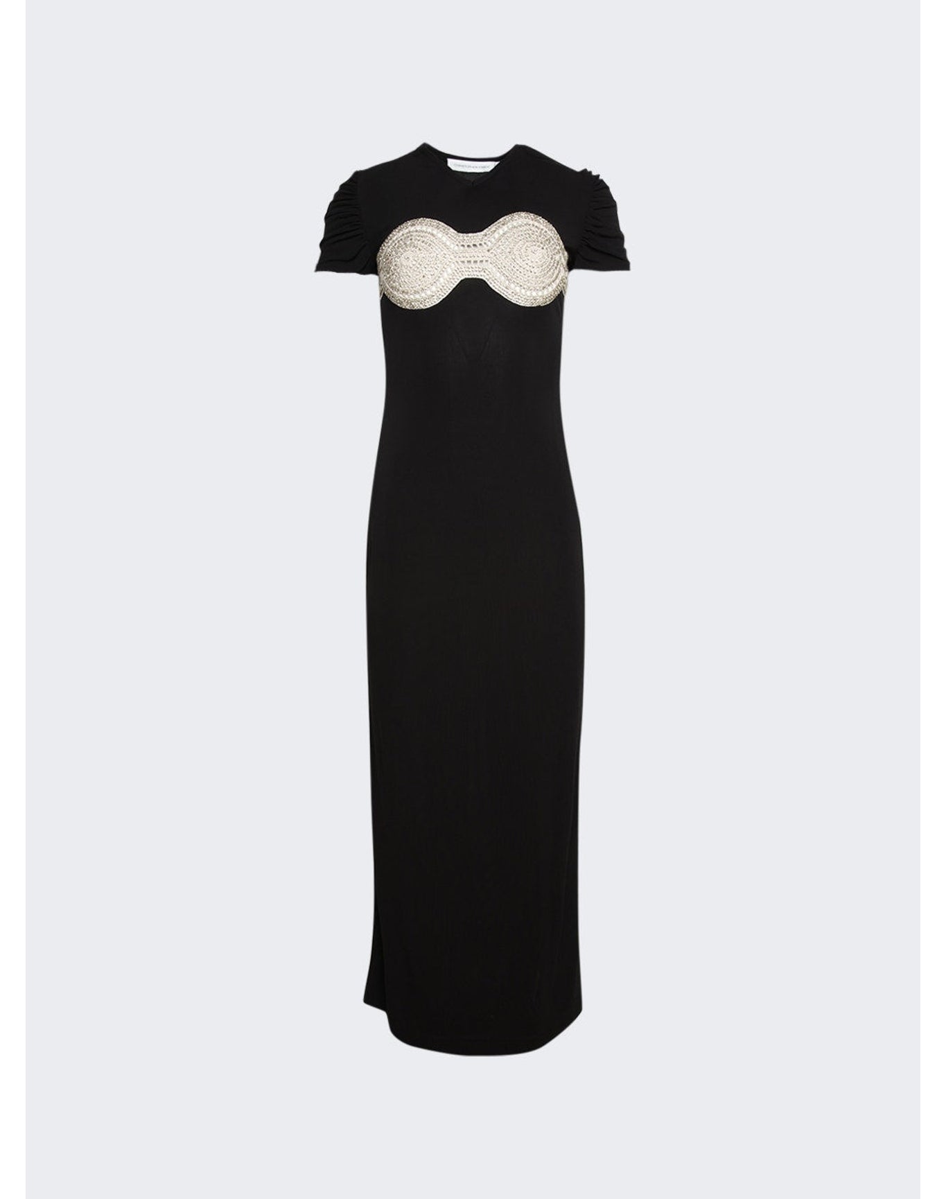 Christopher Esber | Women | Crystal Crochet Bra Tee Dress | Black