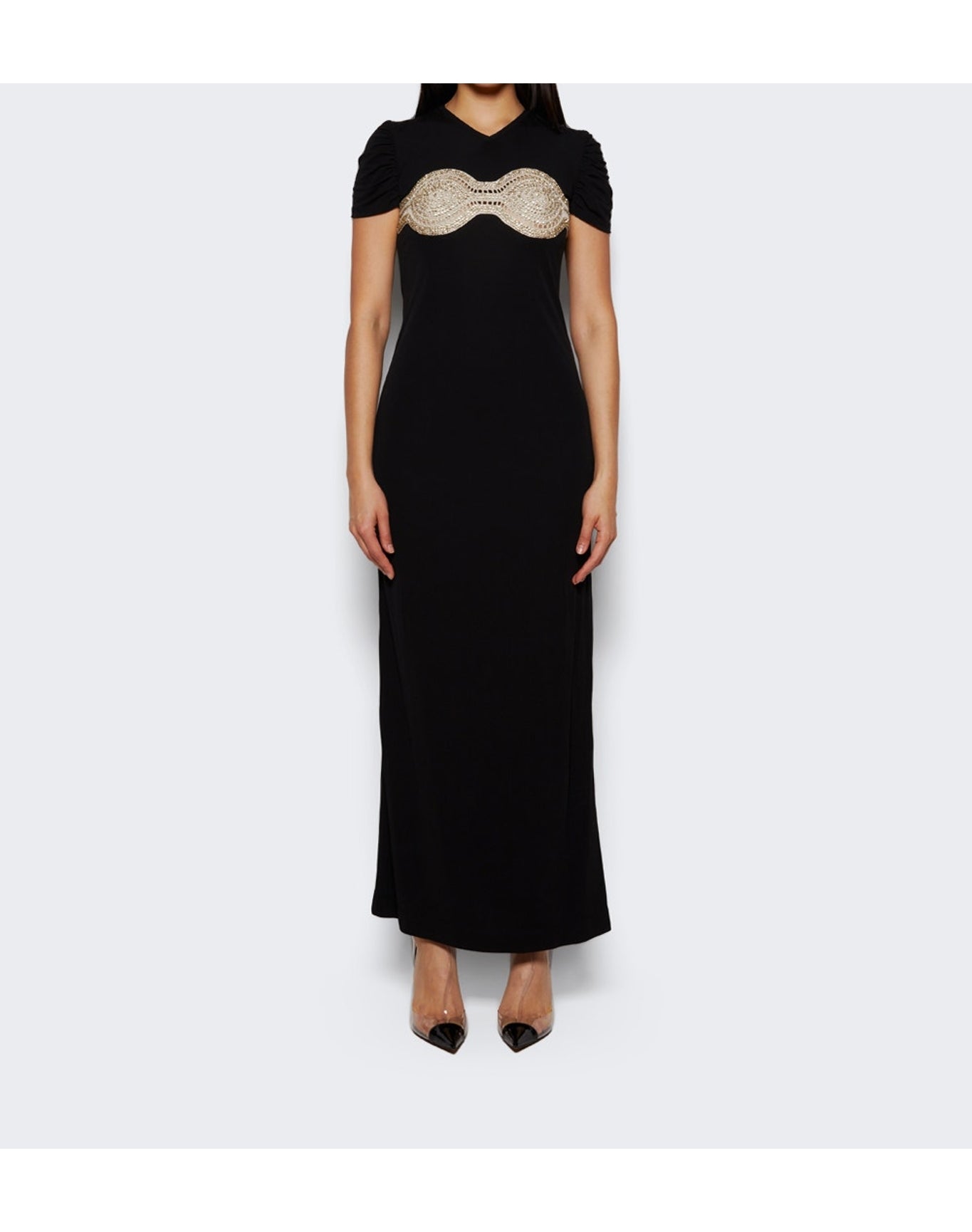 Christopher Esber | Women | Crystal Crochet Bra Tee Dress | Black