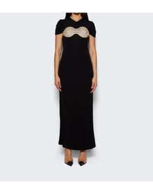 Christopher Esber | Women | Crystal Crochet Bra Tee Dress | Black