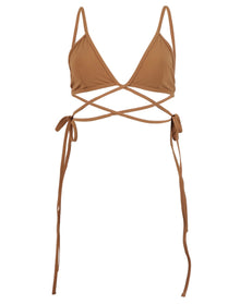 Christopher Esber | Women | Looped Tie Bikini Top | Suede