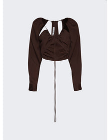 Christopher Esber | Women | Ruched Floating Long Sleeve Top | Blue