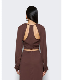 Christopher Esber | Women | Ruched Floating Long Sleeve Top | Blue