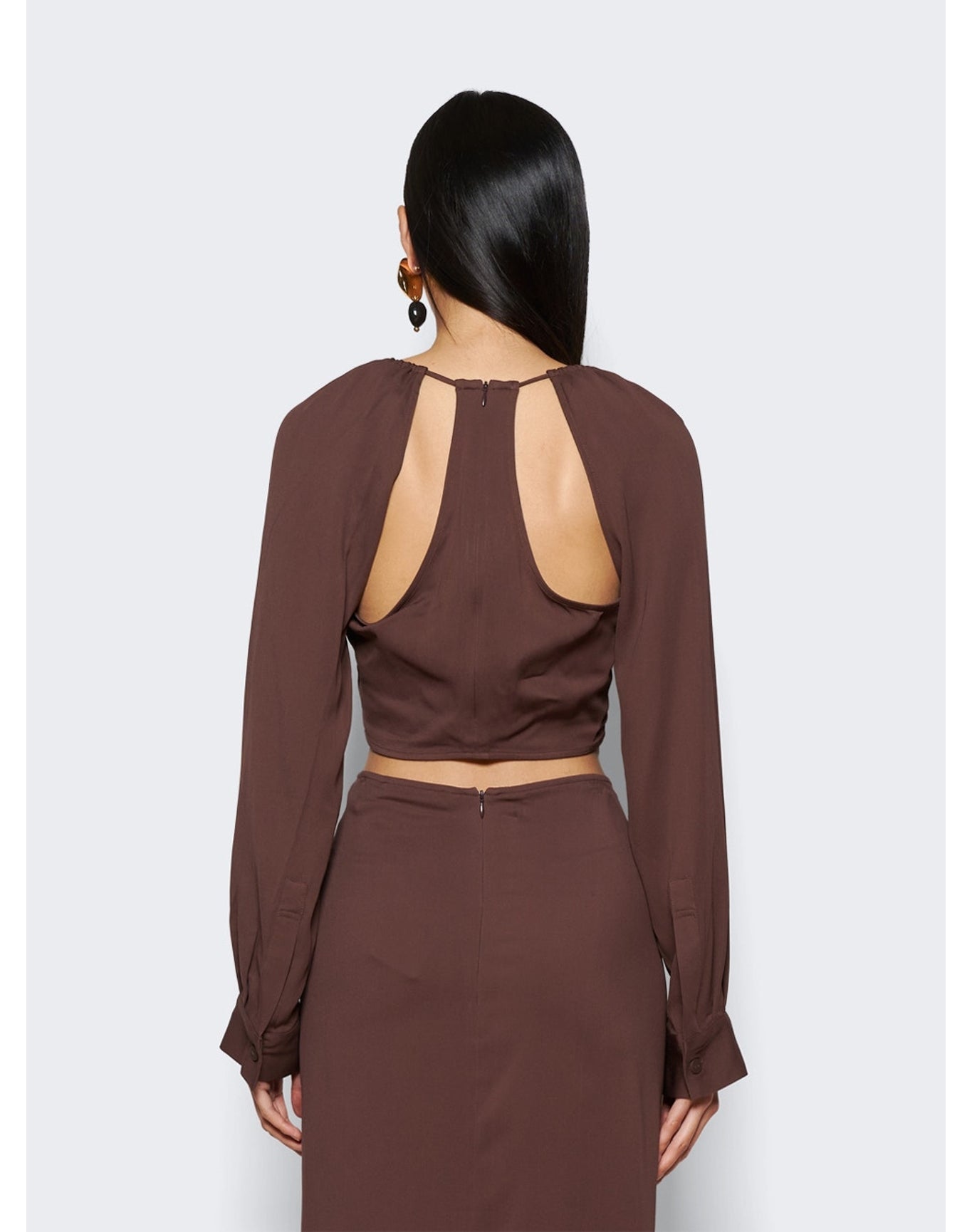 Christopher Esber | Women | Ruched Floating Long Sleeve Top | Blue