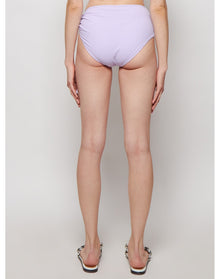 Christopher Esber | Women | Ruched Side Tie Brief Bikini Bottom | Chalky Lilac