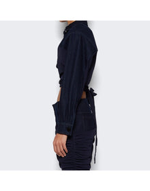 Christopher Esber | Women | Sevilla Denim Wrap Top | Blue