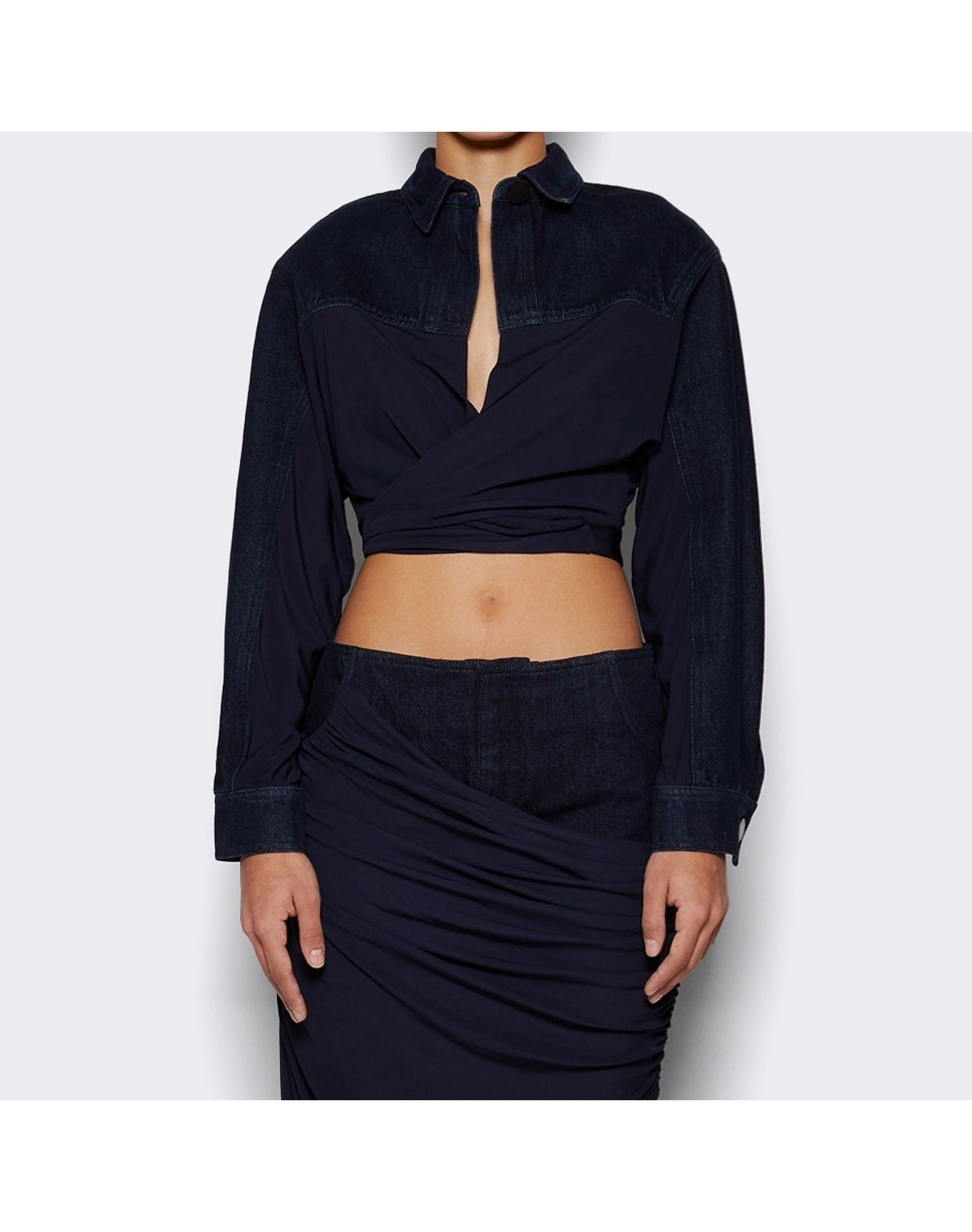 Christopher Esber | Women | Sevilla Denim Wrap Top | Blue