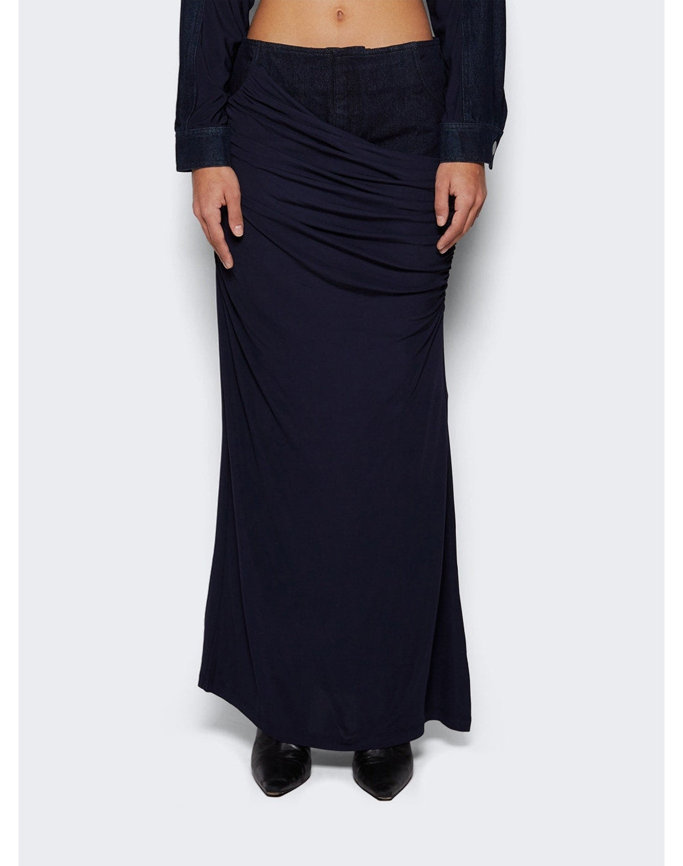Christopher Esber | Women | Wrapped Denim Column Skirt | Blue