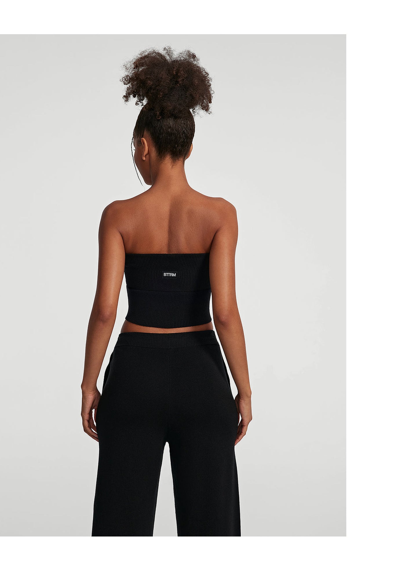 Chunky Knit Crop Top | Black
