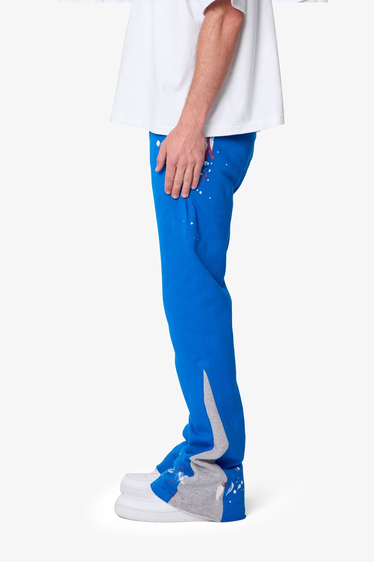 Contrast Bootcut Sweatpants | Blue/Grey