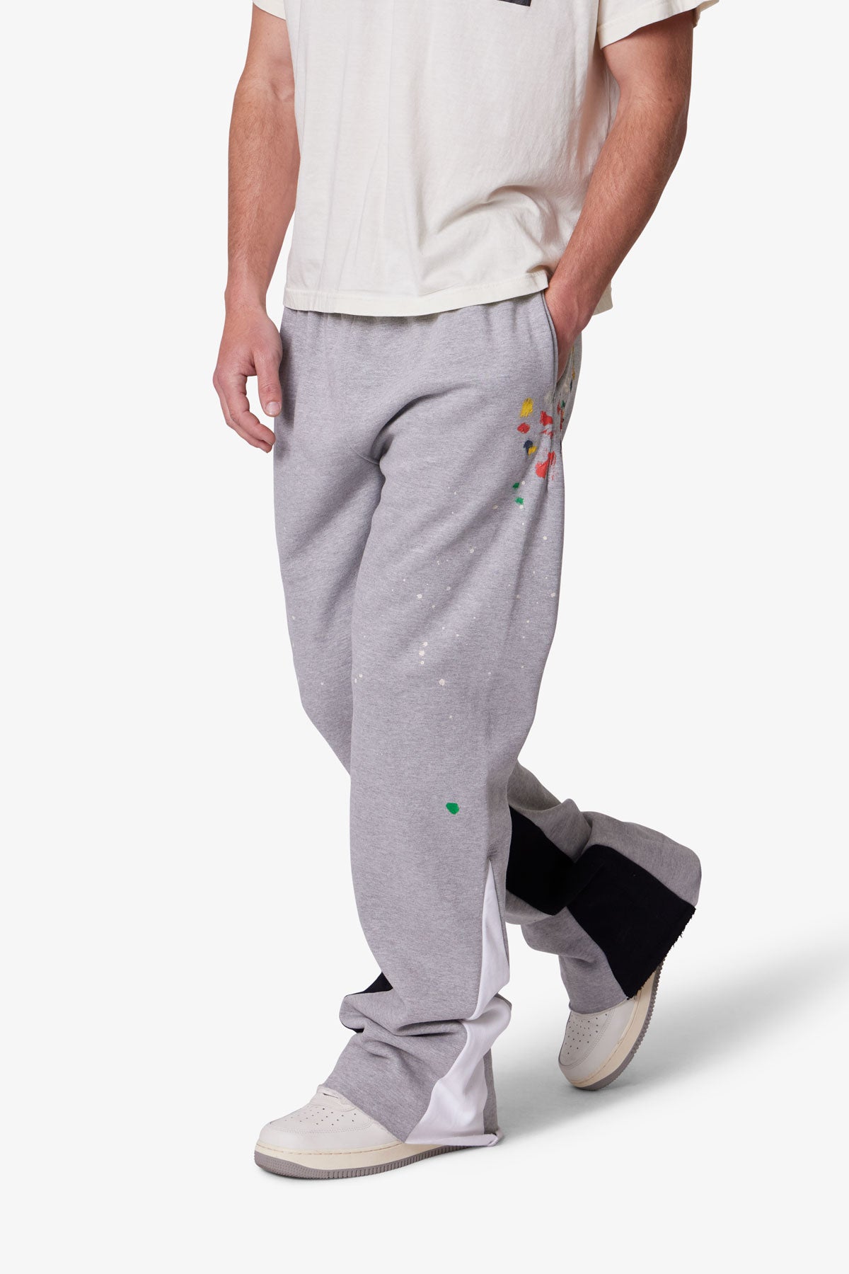 Contrast Bootcut Sweatpants | Grey