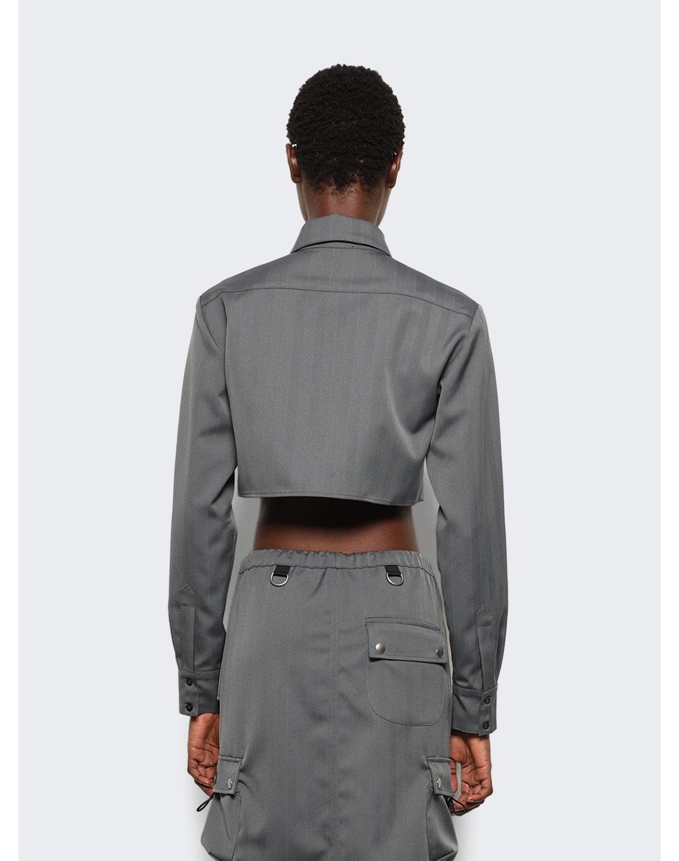 Coperni | Women | Cropped Shirt | Grey x Black