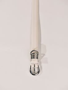 Mini Hollyhock Belt | Ivory & Silver