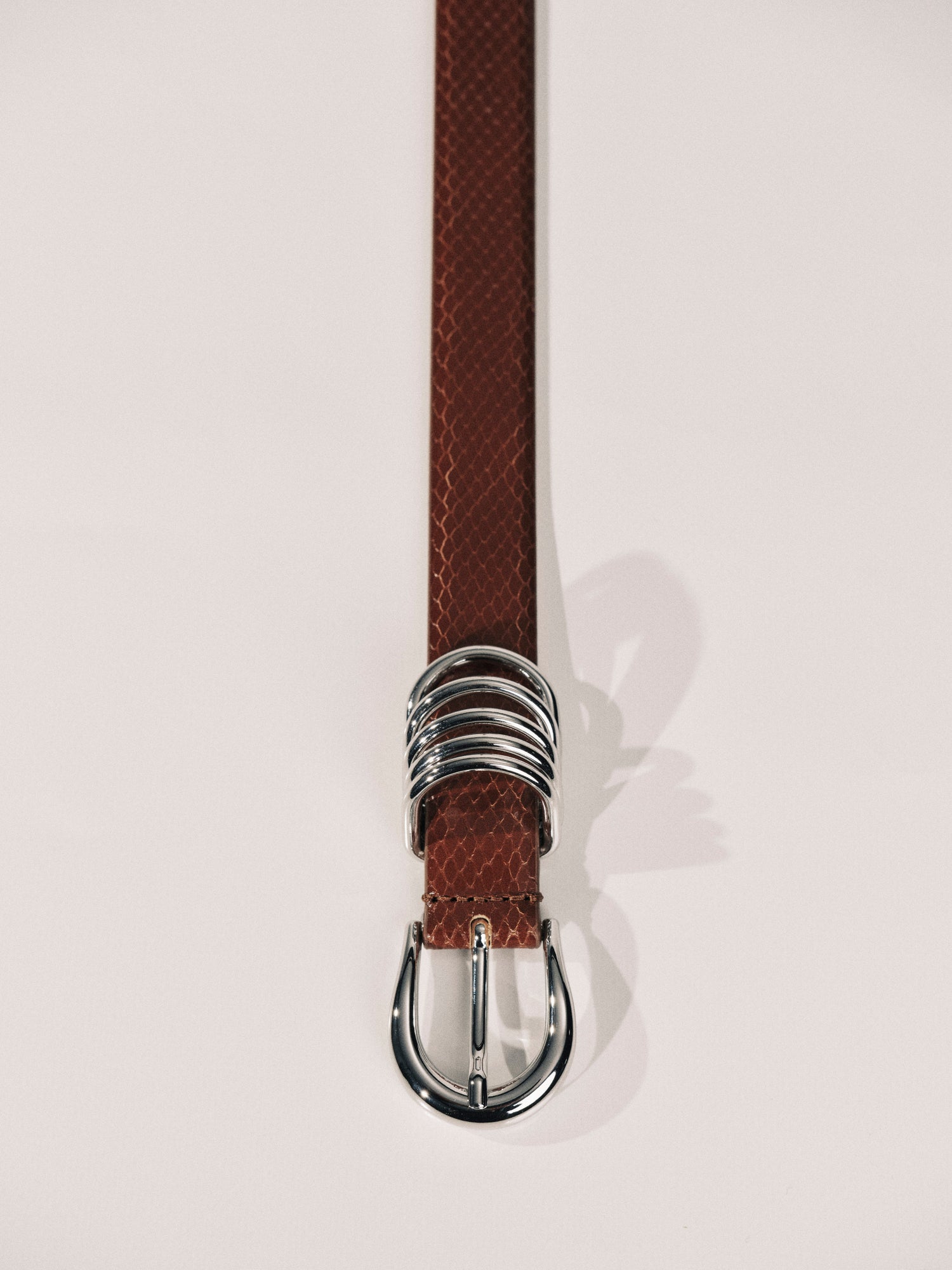 Hollyhock Belt | Camel Reptile & Silver