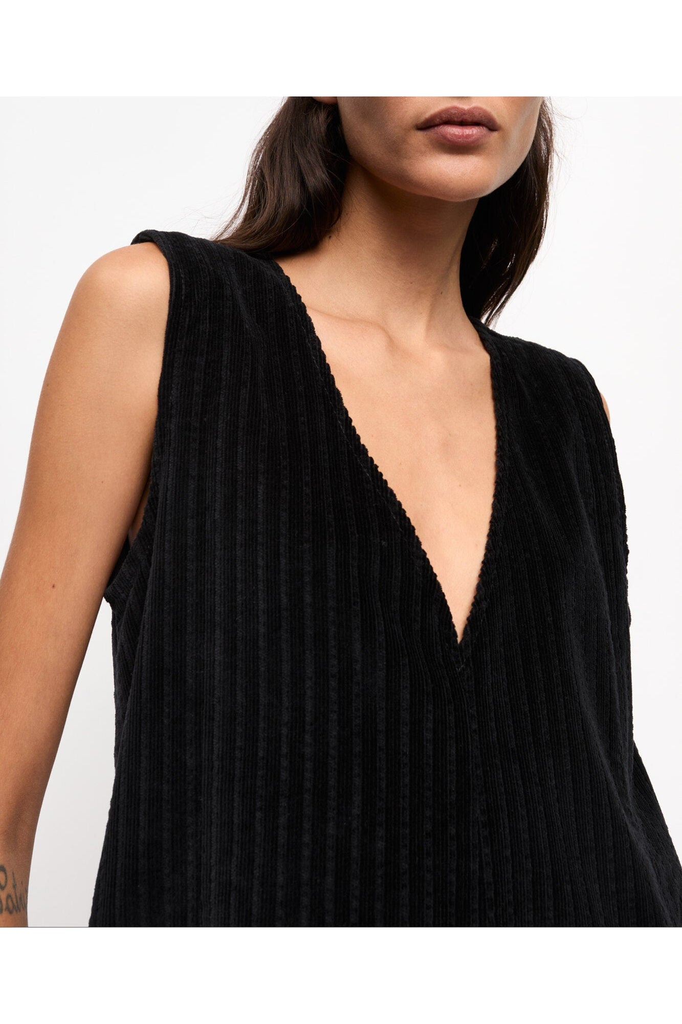 Corduroy Mini Dress | Black