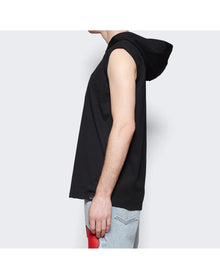 Courrèges | Men | Hooded Sleeveless T-shirt | Black