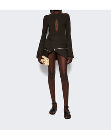 Courrèges | Women | Modular Cotton Mini Skirt | Mud Brown