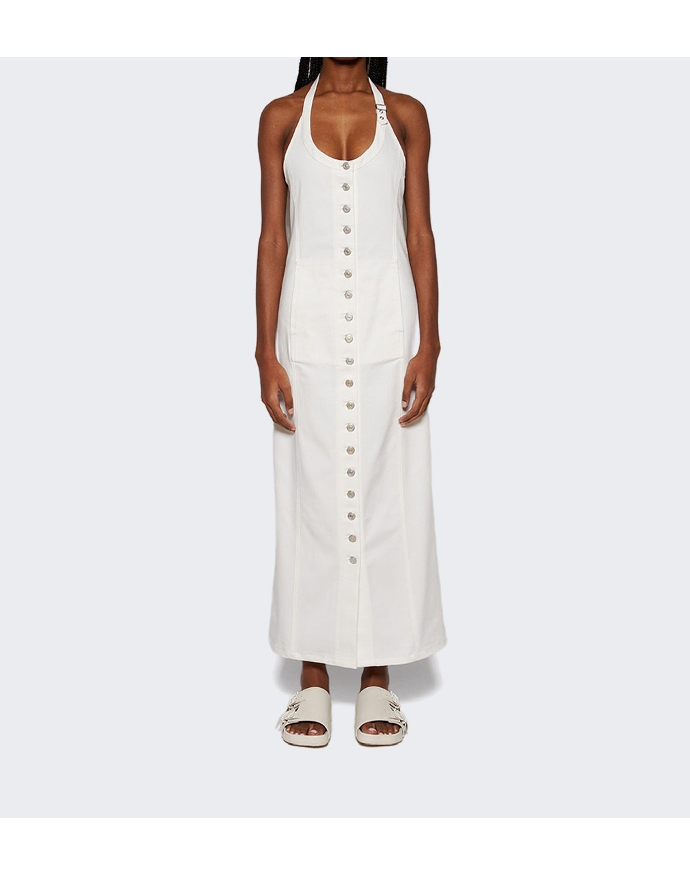 Courrèges | Women | Multiflex White Denim Long Dress | White