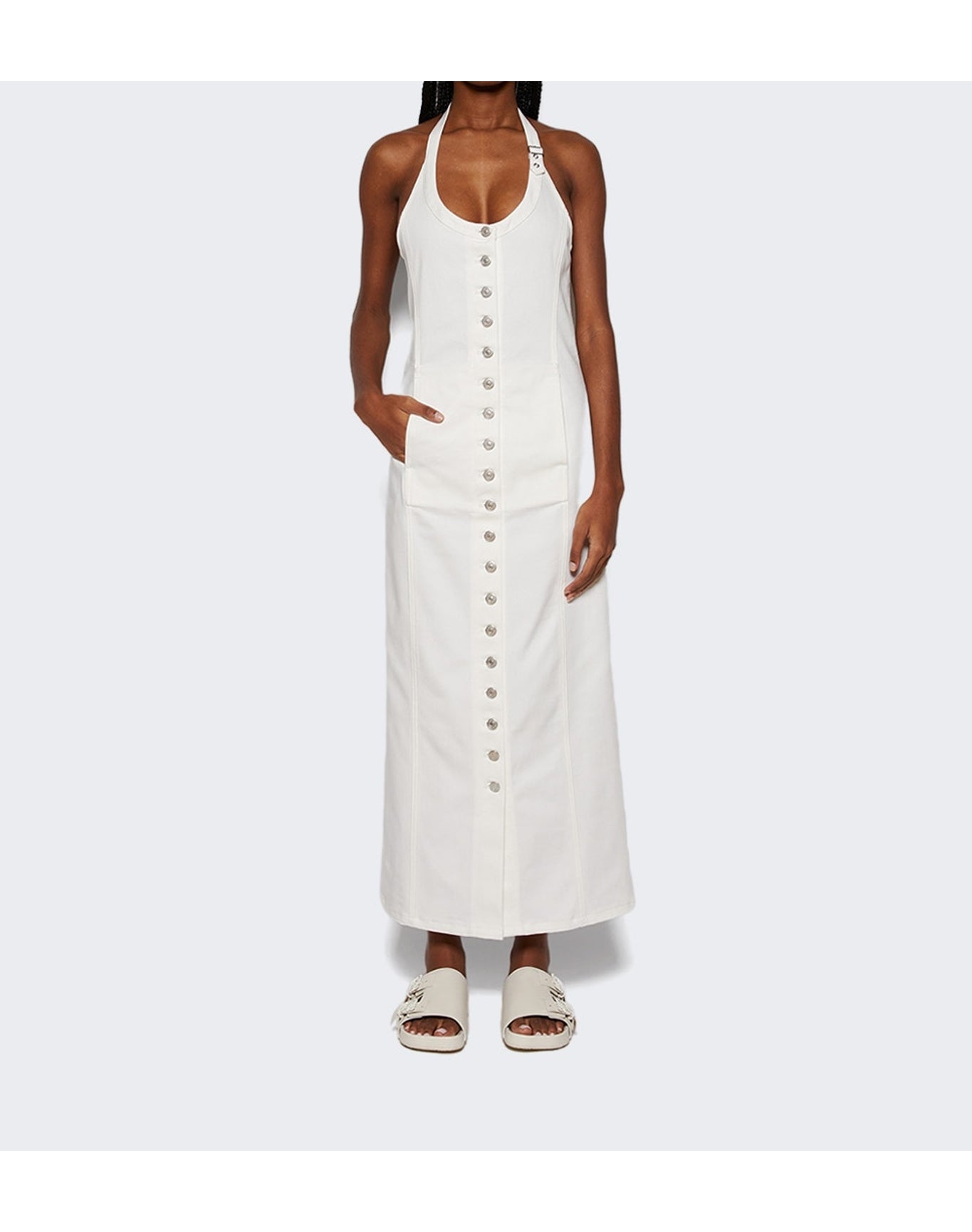 Courrèges | Women | Multiflex White Denim Long Dress | White