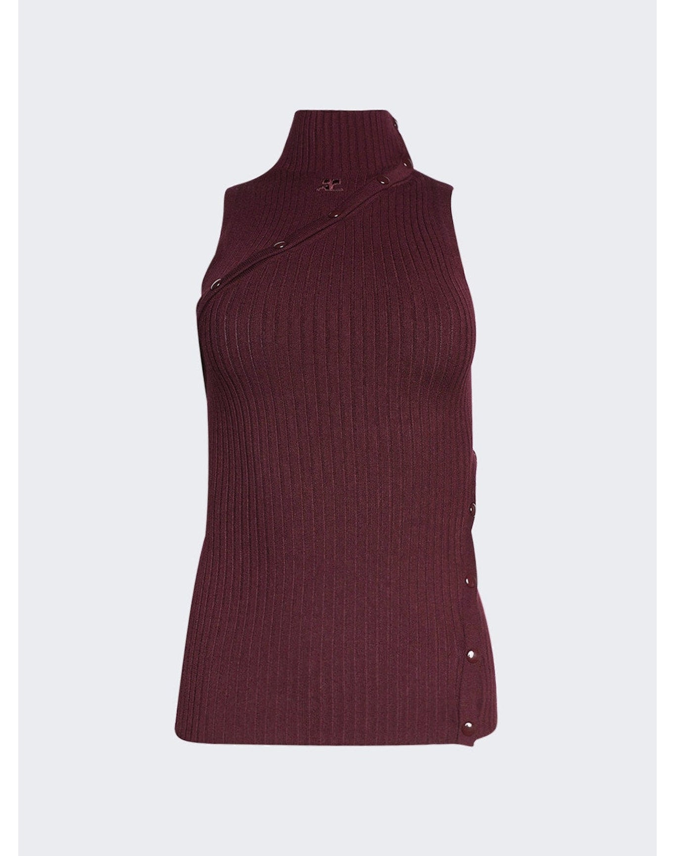 Courrèges | Women | Multistyling Rib Knit Top | Burgundy