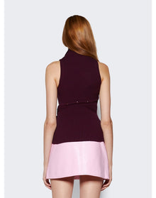Courrèges | Women | Multistyling Rib Knit Top | Burgundy