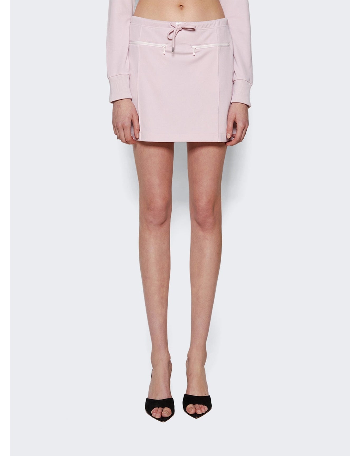 Courrèges | Women | Tracksuit Interlock Mini Skirt | Powder Pink