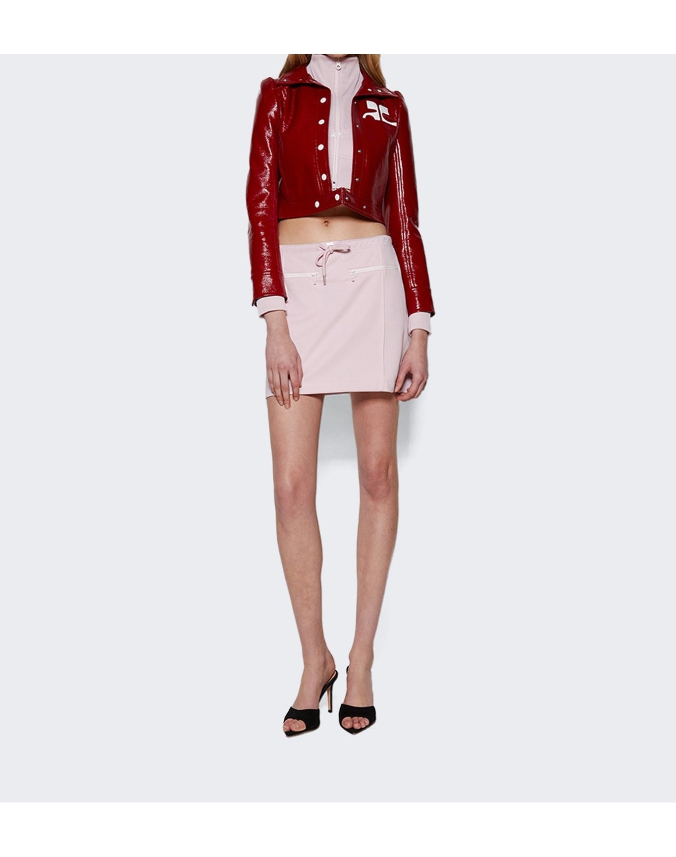 Courrèges | Women | Tracksuit Interlock Mini Skirt | Powder Pink