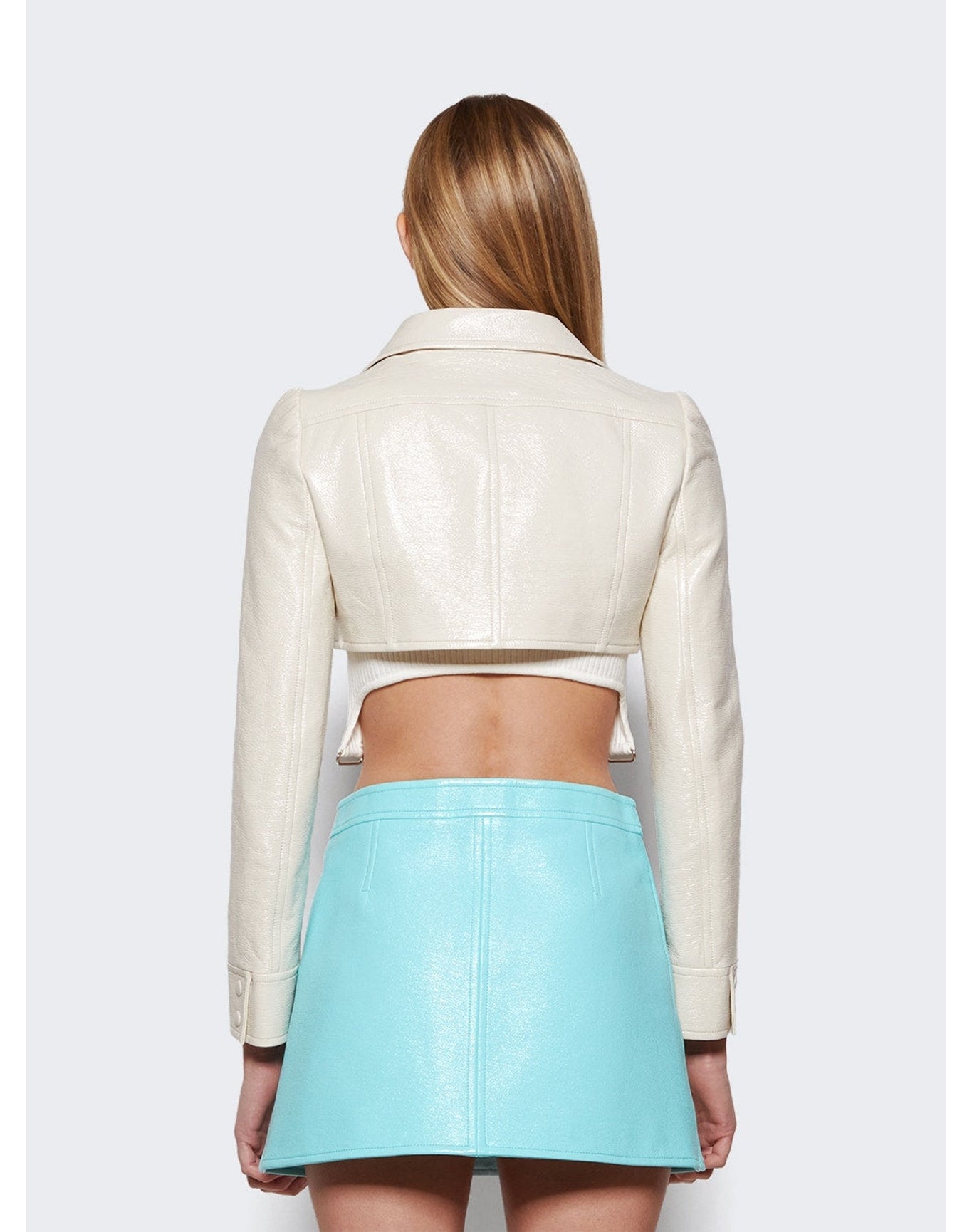 Courrèges | Women | Vinyl Iconic Crop Jacket | White