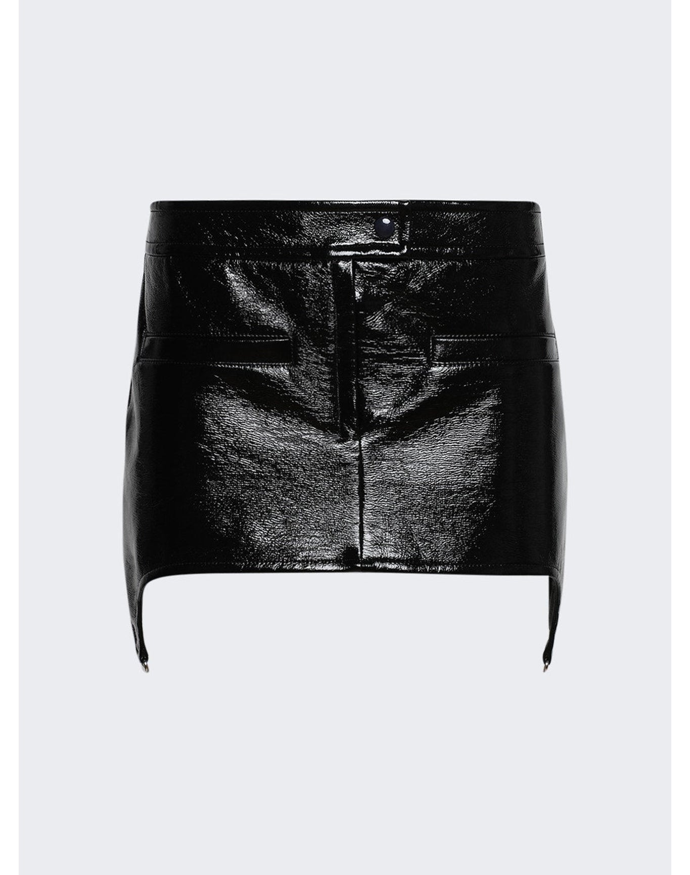 Courrèges | Women | Vinyl Suspenders Mini Skirt | Black