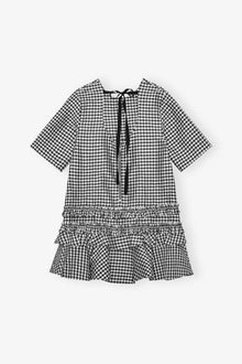 Crinkled Check Mini Dress | Black