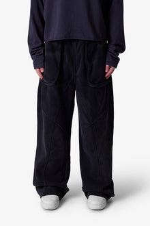 Cross Seamed Sweatpants | Washed Black
