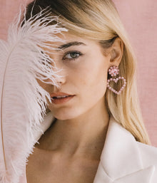 Cupid Heart Earrings in Blush - Loren Hope