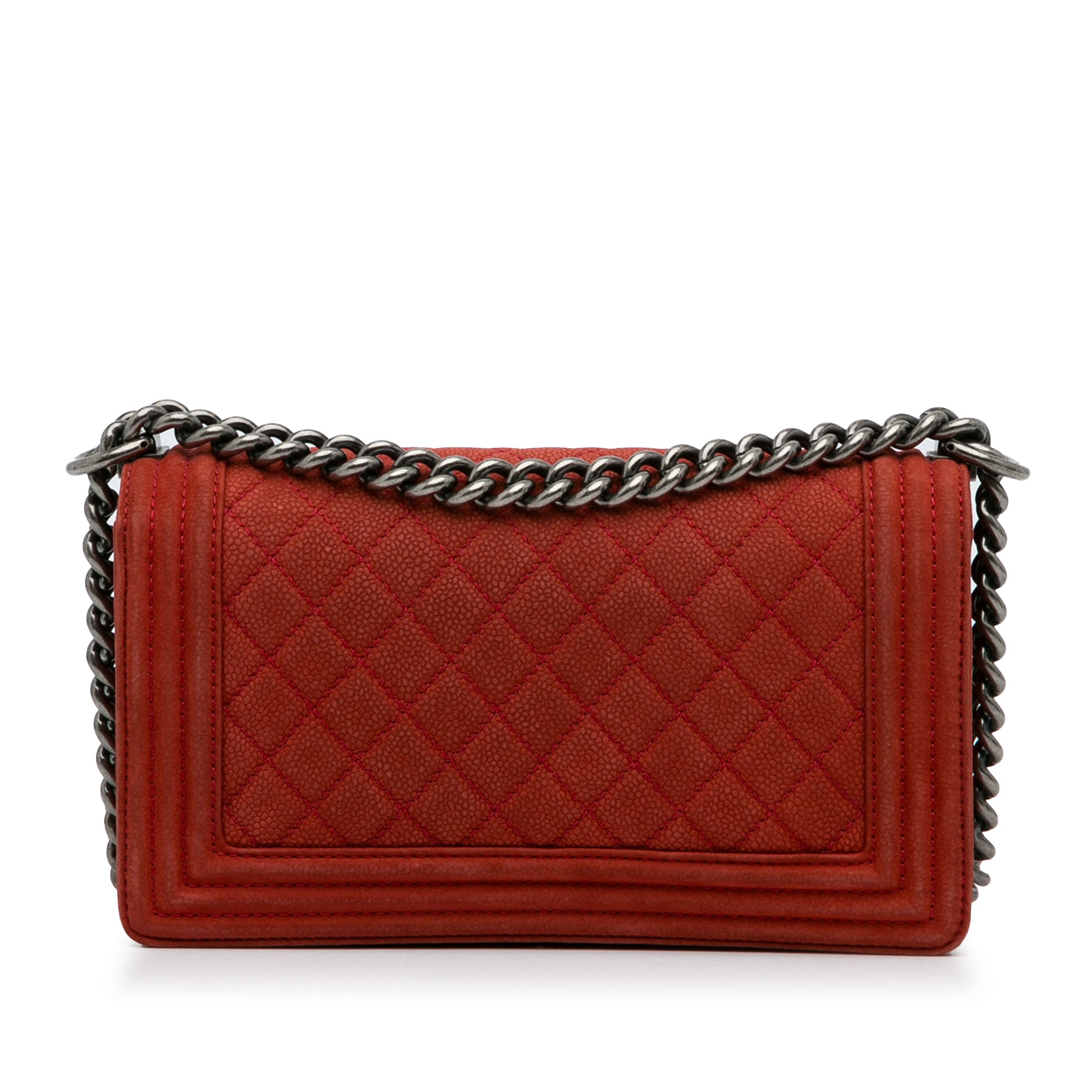 Chanel | Pre-Owned Old Medium Quilted Caviar Boy Flap - I | Red